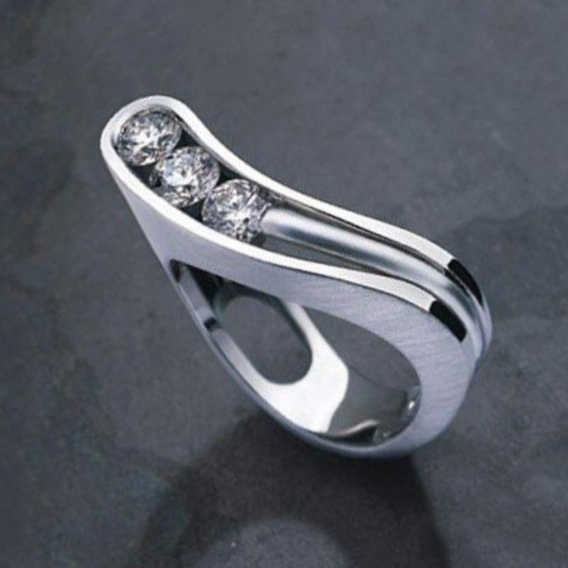 Couple Ring European and American Jewelry Geometric Zircon Engagement Ring