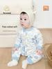 Maienmier Quilted Baby Jumpsuit - 40g Warm Cotton Romper for Autumn & Winter