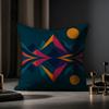 Geometric Landscape Art Cushion Cover Case Antidustmite Pillowcase Invisible Zipper Silky Short Plush Sofa Cushion Cover