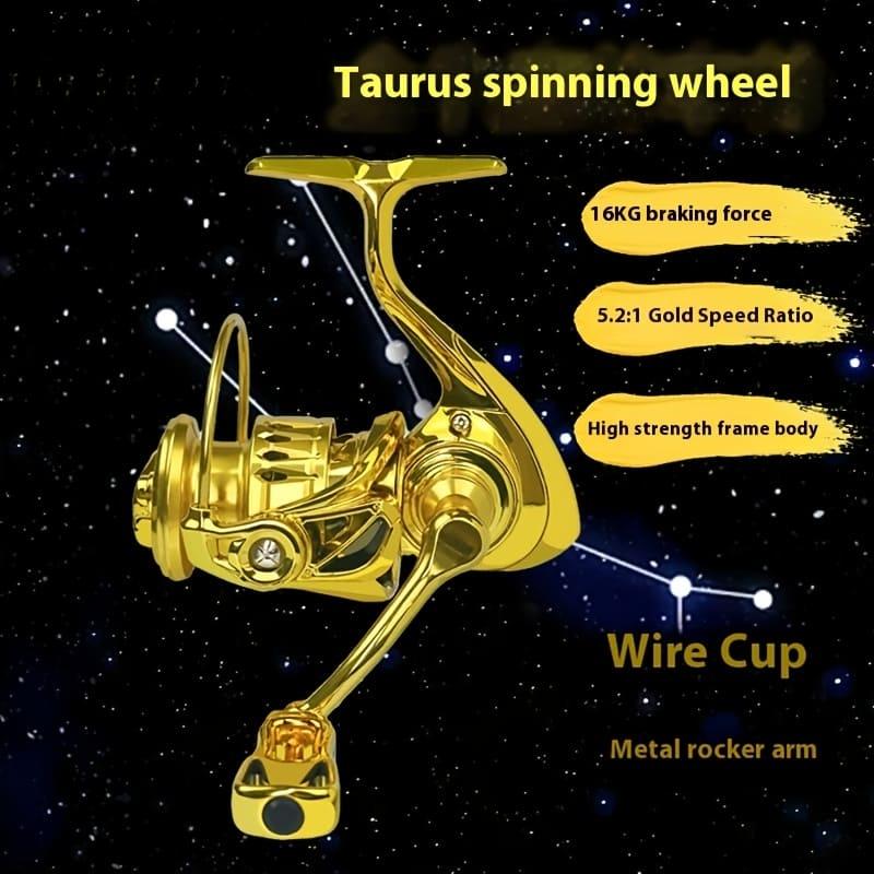 Golden Spinning Reel Fishing Reel Golden Speed Ratio Unloading Alarm Metal Line Cup Maximum Resistance 16kg Suitable for Fresh Water and Sea Water