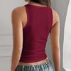 Y2K Women Summer Sleeveless Sexy Low Cut Solid Color Slim Fit Vest Bare Midriff Tank Top