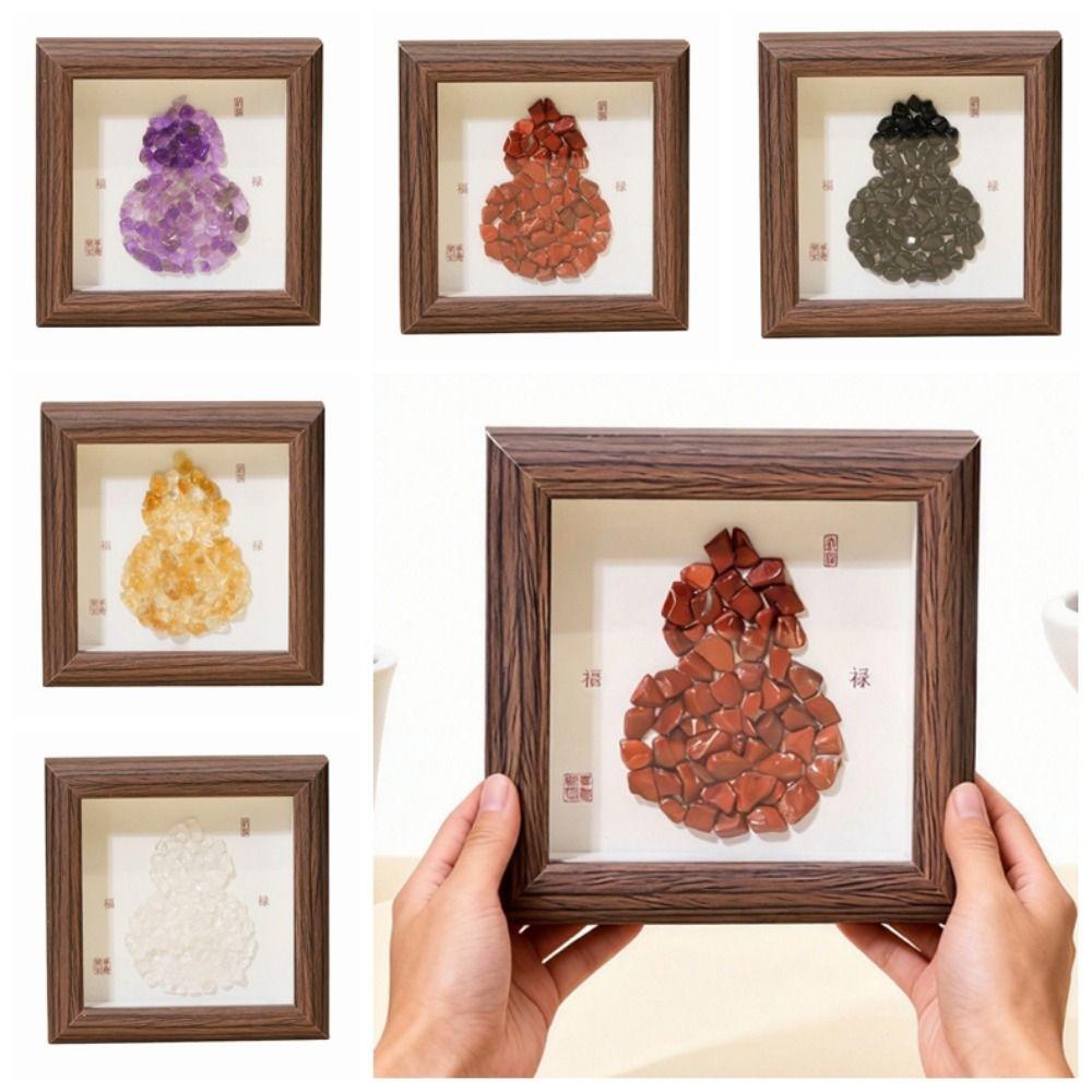Colorful Crystal Photo Frame Crystal Crafts Gourd Shaped Crushed Crystal Frame Crushed Stone Decorative Home Decoration