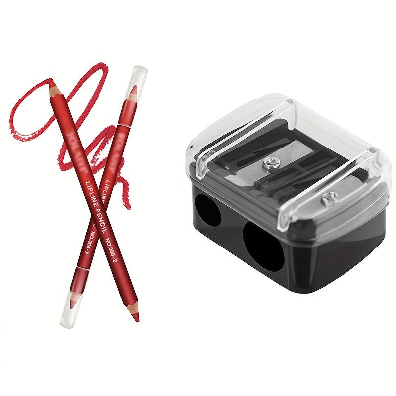 Double Holes Precision Lipstick Cosmetic Pencil Sharpener for Eyebrow Lip Liner Eyeliner Pencil Gift School Supplies