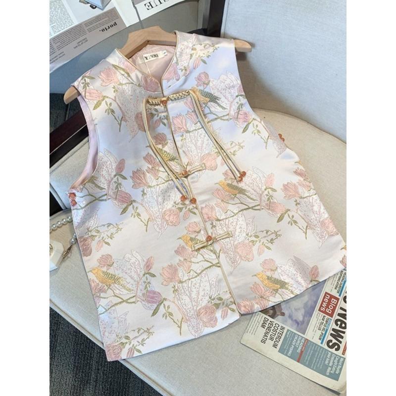 Frühling neu klein Top 5 Jahre Weste Scheibenschnalle Jacquardweste Damen