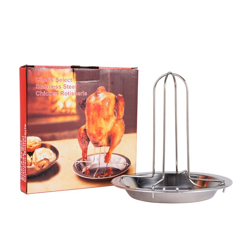 Thickened Non-Stick Carbon Steel BBQ Fork & Roast Chicken Tray for Outdoor Camping in South Korea