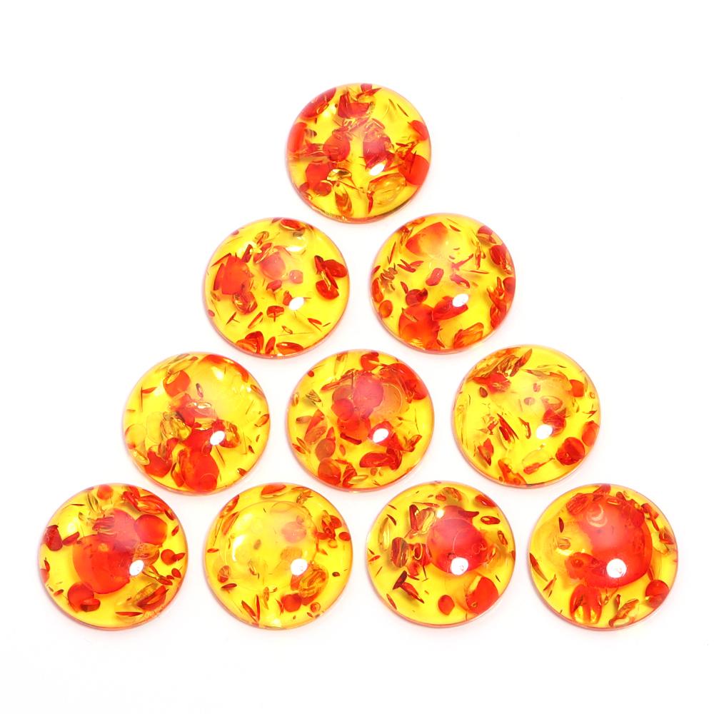 20Pcs Multisize Resin Round Cabochon Imitation Amber Cabochon For Rings Earrings Pendant Jewelry Making DIY Accessories Supplies