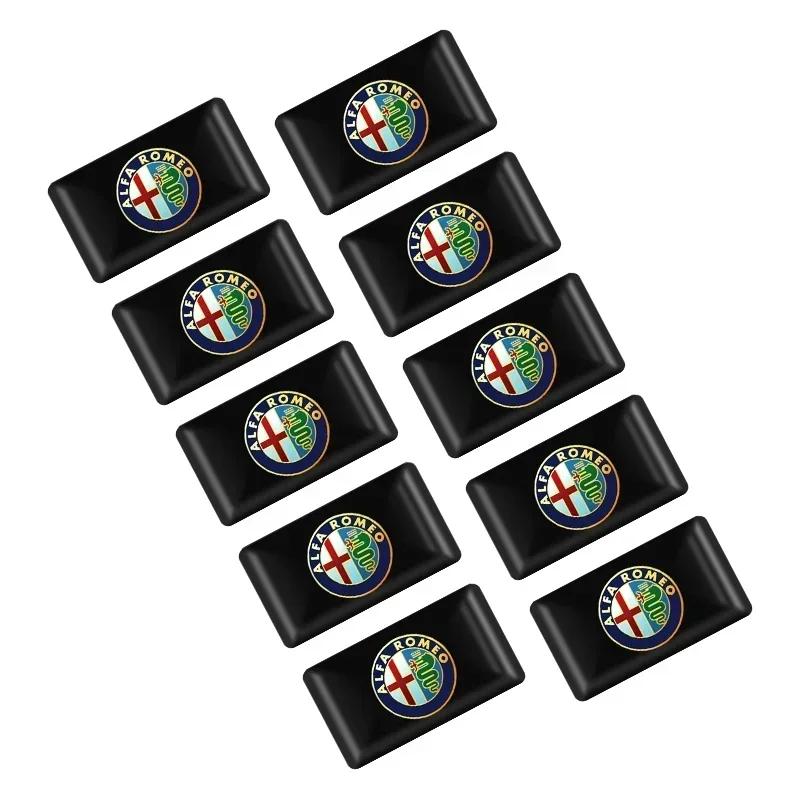 10 Stück 3D Epoxid Auto Außen-/Innen Dekoration Kleine Aufkleber Decal Für Alfa Romeo GT 147 159 156 166 Giulietta Tonale Volante 8C