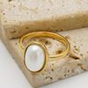European Retro Pearl Beaded Gold Ring - Elegant Women's Thin Band