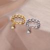 Teamer Infinity Rings with Zircon Pendant Tassel Chain Women Stainless Steel Geometric Rings Couple Jewelry Gift Wholesale