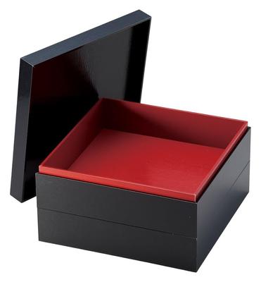 Yamako Paper Osechi 2 X X Item 22644 Box, Square, 6.5 Inches, Tiers, Black, Approx. 19.8 19.8 11.3 Cm, No.