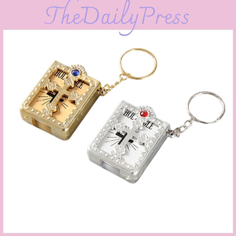 Mini Keyring Portable Keychain Holy Christian Bible Book Confirmation Communion