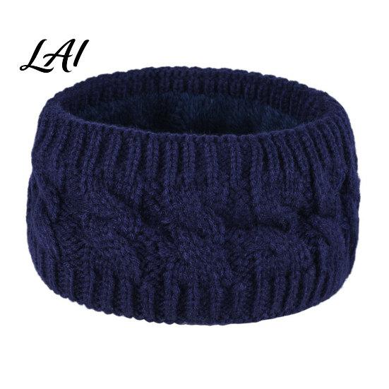 Knitted Headband with Fleece Lining Winter for Women Soft Lined Thermal Hair Running Gear Women Band Thickened Plush Ear Warmer Cold Weather Outdoor