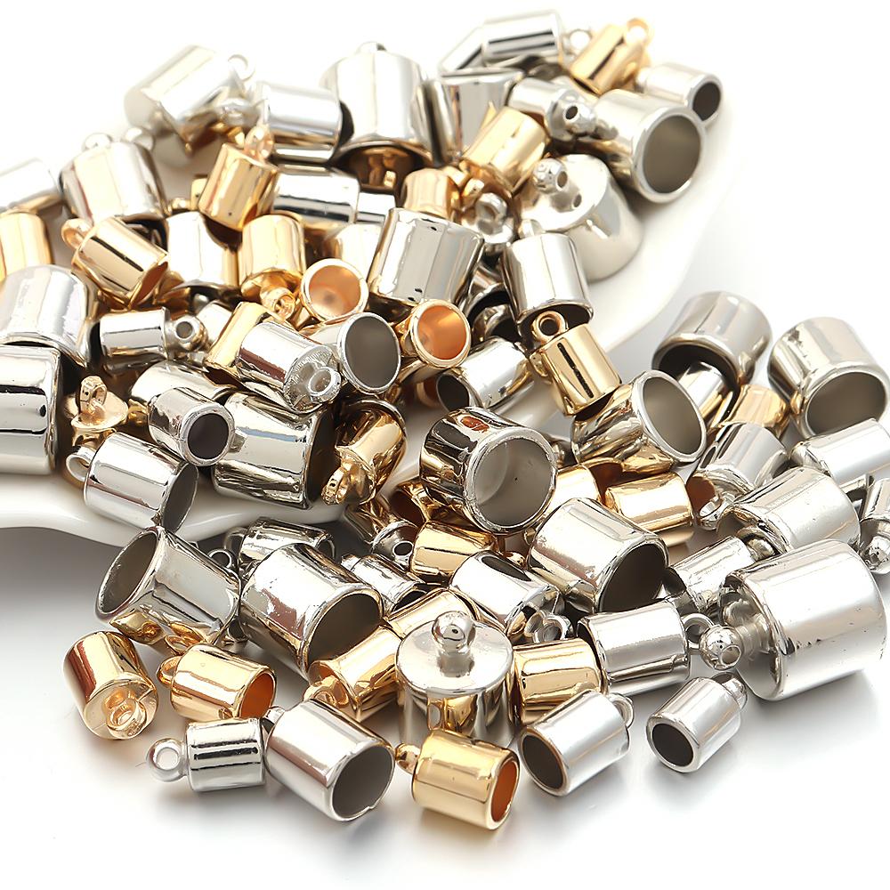 50-100pcs/lot CCB Crimp End Caps Tassel Leather Cords End Tip Beads Caps For DIY Bracelet Necklace Jewelry Making Accessories