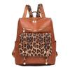 Vintage Rucksack mit Leopardenmuster Damen Schultertasche Studentenrucksack