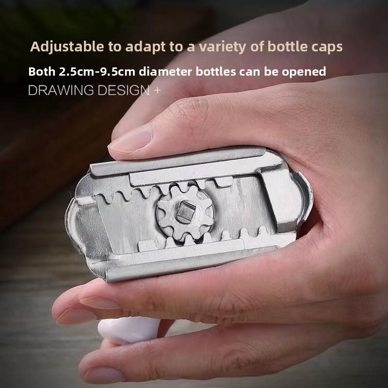 Adjustable Stainless Steel Jar and Bottle Opener Easy Grip Kitchen Tool for Cans and Lids