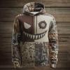 Męska bluza z kapturem na Halloween z nadrukiem i dużą kieszenią