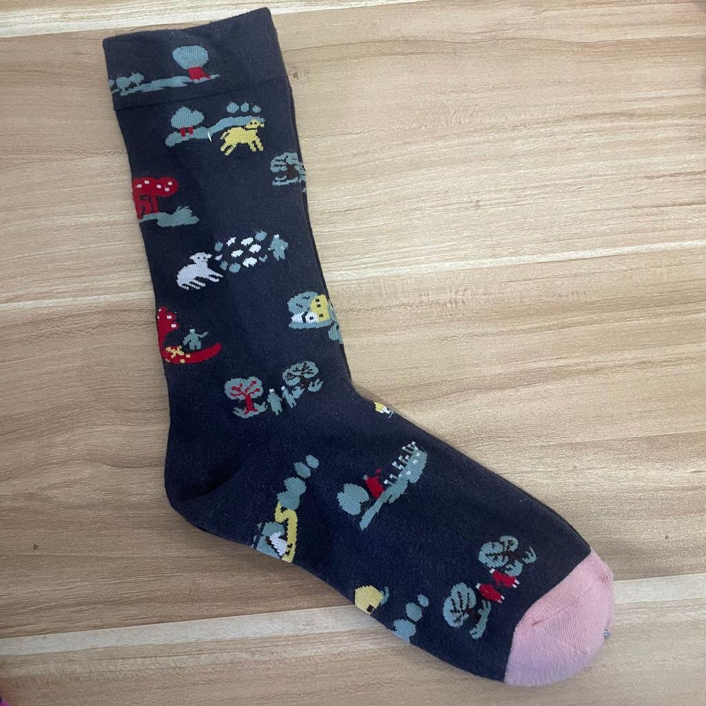 Bonne Maison: Retro-Ölgemälde-Socken für Damen, mittelhoch, luxuriös, französisch, bis zur Wade