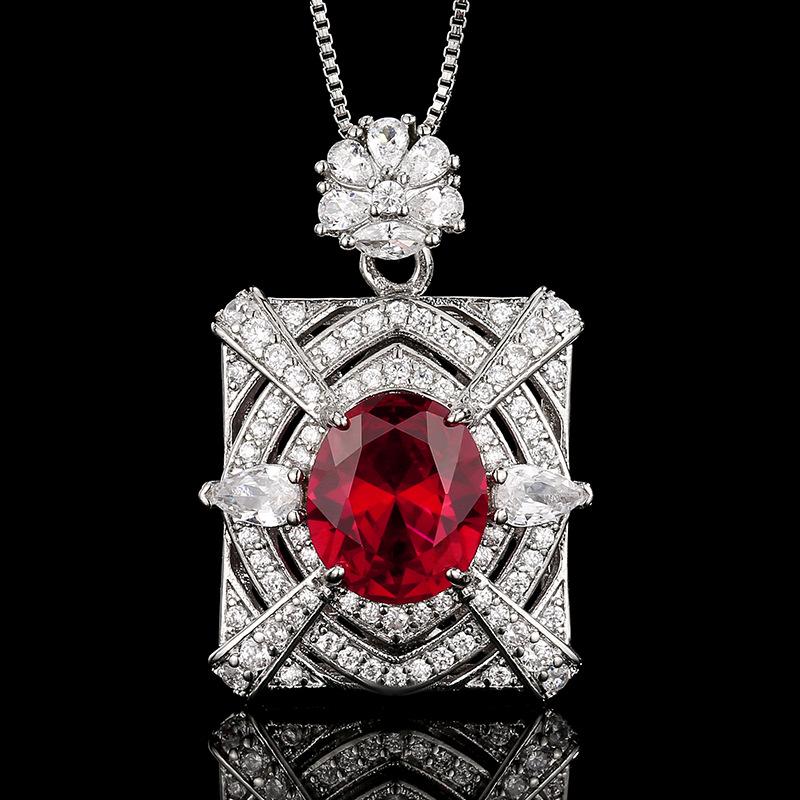 Earrings Necklaces Rings Jewelry Sets Colorful Red Corundum Fashionable High-end Women's Styles