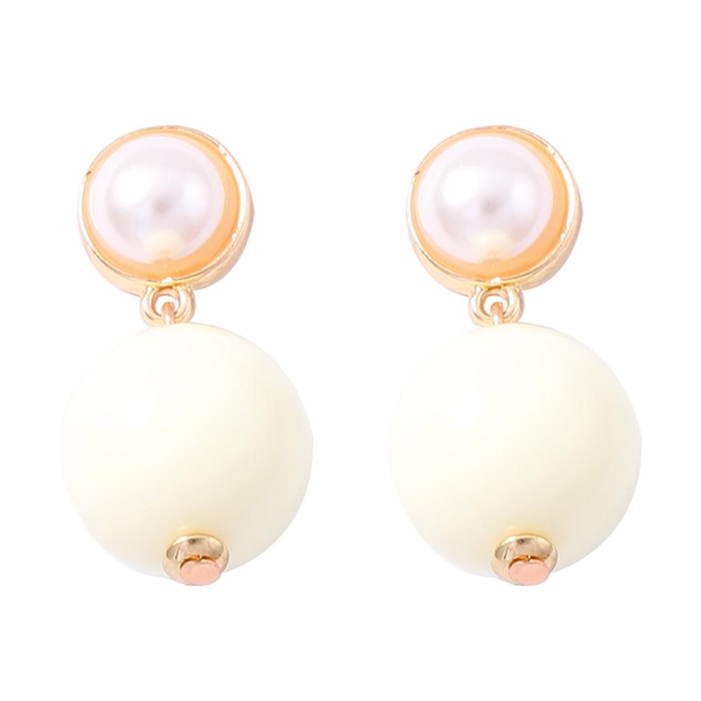 Fashion Trend Macaron Contrast Color Bead Earrings Simple Personality Age Reduction Daily Commuter Party Versatile Woman