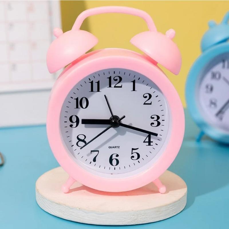 Vintage Exquisite Alarm Desktop Analog with Night Light, Suitable for Home Office Mini Travel Alarm Clock