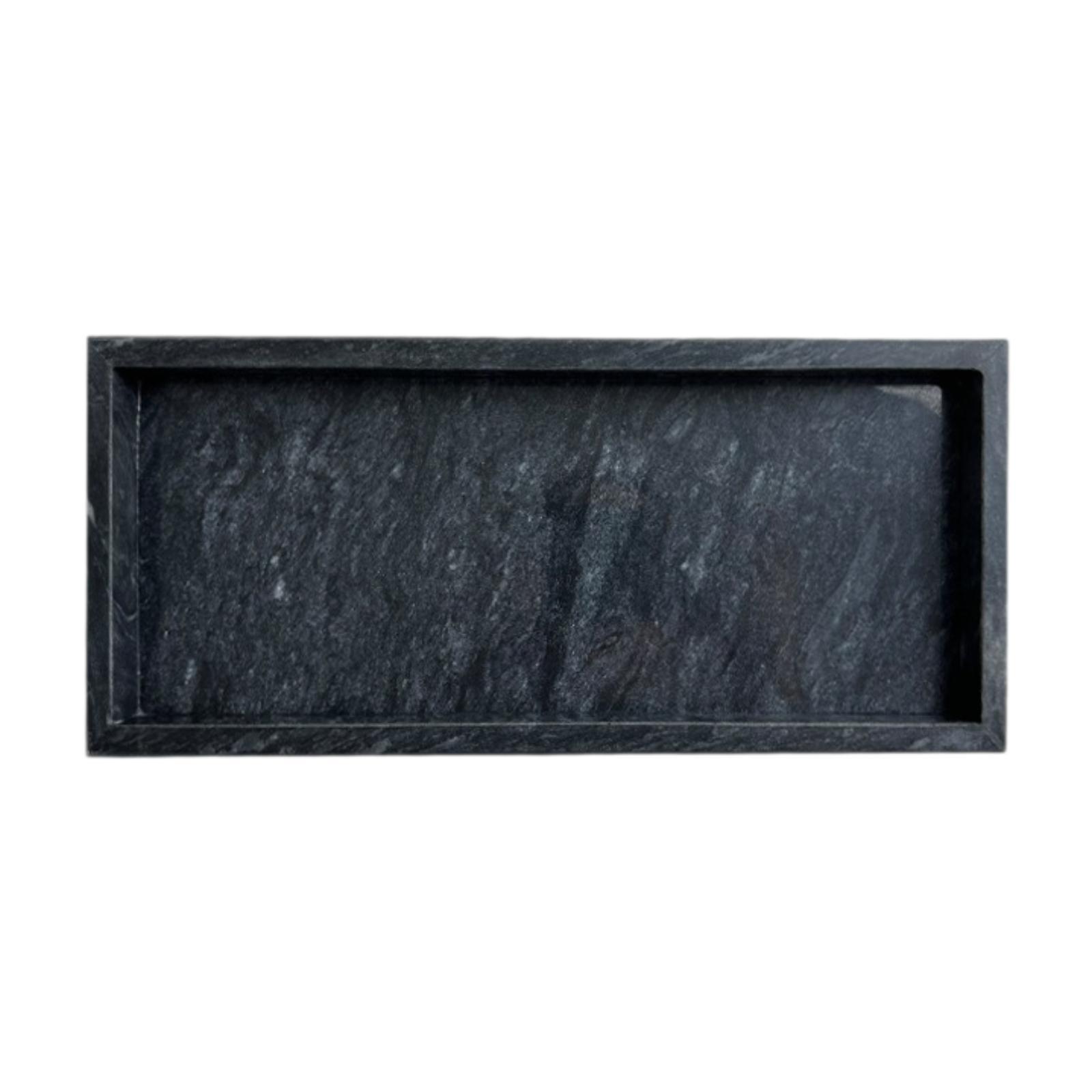 Space Saving Marble Vanity Tray Luxury Bathroom Fixtures and Accessories for Jewelry Perfume Display чёрный