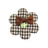 Houndstooth Five-Petal Fabric Flower Brooch & Bow Tie Accessory Set