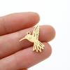 Set of 5 Cute Stainless Steel Hummingbird Pendants - Korean Style Spring/Summer DIY Accessories