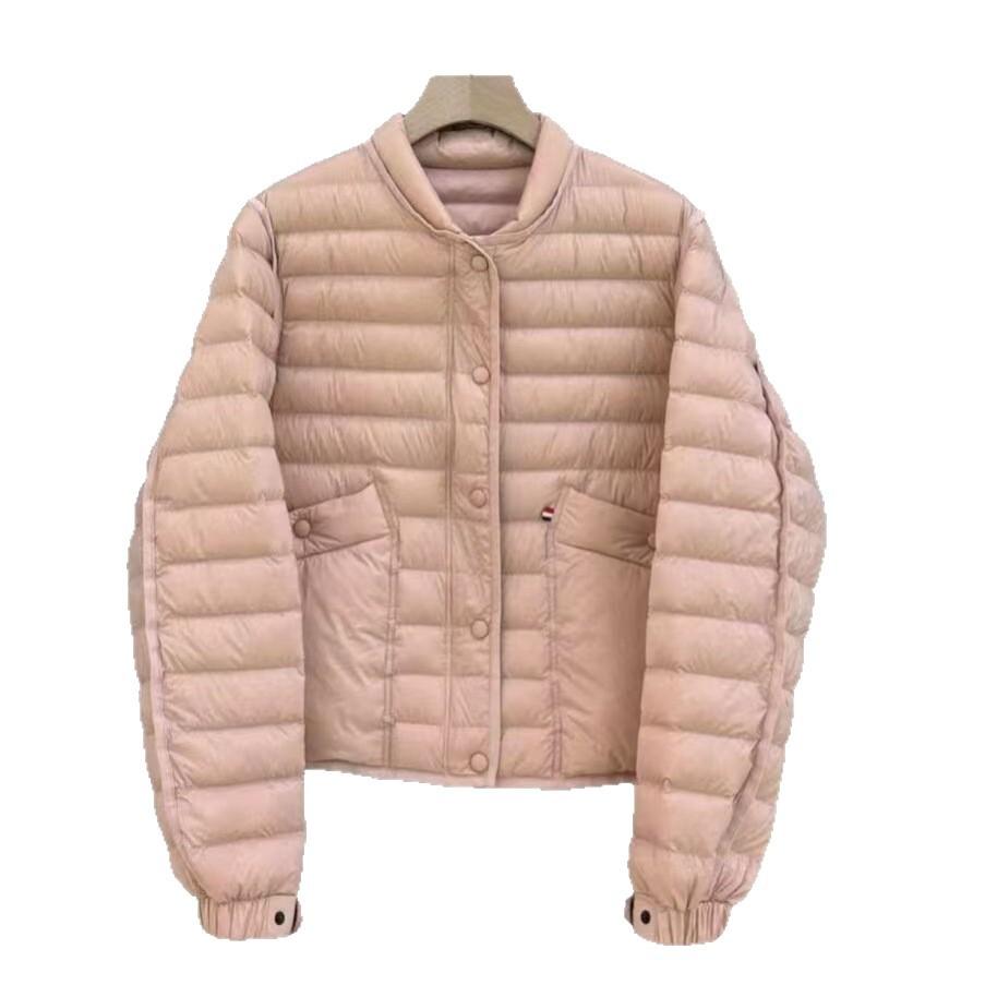 M's stand-up collar ribs down jacket women's short new white duck down fashionable foreign winter warm jacket