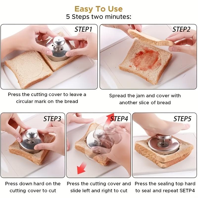 Taglia e Sigilla Sandwich in Acciaio Inossidabile - Durevole, Versatile, Multifunzionale per Colazione e Cottura - Gadget da Cucina Essenziale