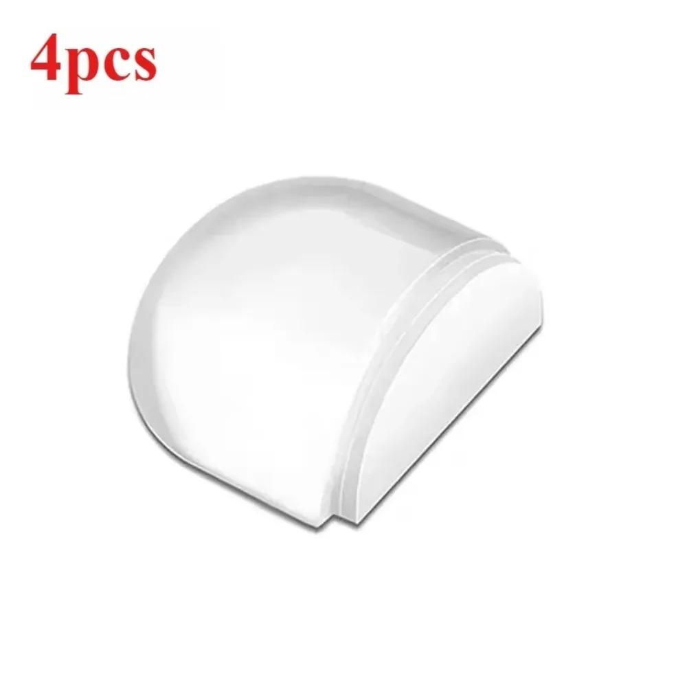 Transparent Self Adhesive Door Draft Stopper Floor Mounted Door Stop for Wall Furniture Door Handle Protection Home Improvement