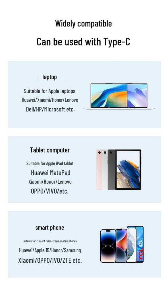 Type-C Dual-Head PD60W Fast Charging Cable, Pure Copper, 3A High Power, Universal for Computer, Mobile Phone, High-Speed Data Transfer