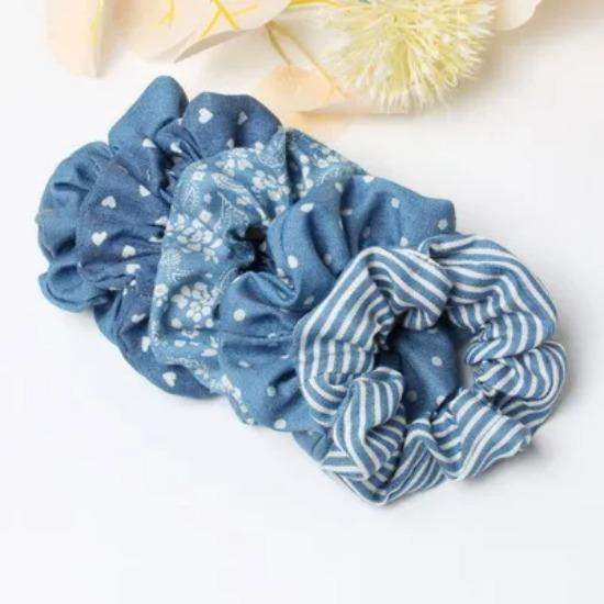 5Pack Hair Scrunchies Set Fashion Simple Basic Elastic Hair Bands Ponytail Holder Dot Stripe Scrunchie Hair Tie For Girl Women