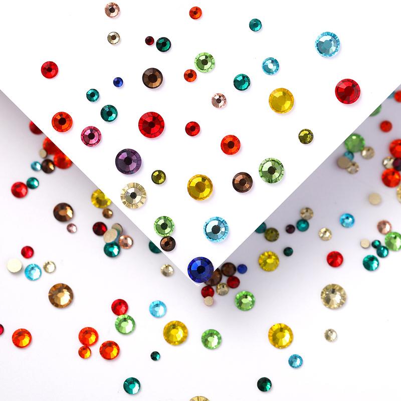 BOBOHOO Wholesale High Quality SS3-SS30 Glass Crystal Rhinestones Non Hotfix Strass Flatback Diamond Nail Art DIY Decorations