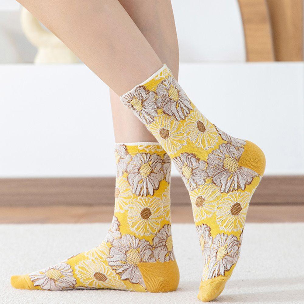 

Sunflower Fashion Design Casual Women Socks Mid-Tube socks Korean Style Hosiery Cotton