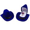 2026 Creative Cowboy Hat Shape Rings Box Velvet Jewelry Display Box Storage Case Jewelry Packaging Display
