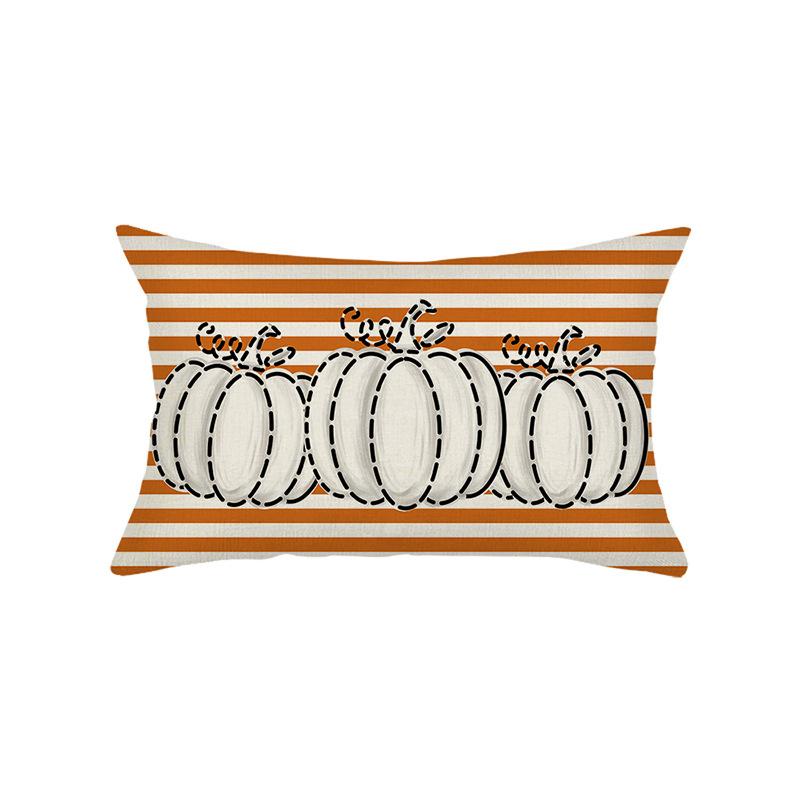 Pumpkin Waist Pillowcase Living Room Sofa Holiday Decoration Linen Printed Waist Pillowcase Cushion Cover