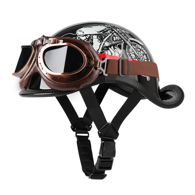 VGV Half helmet motorcycle helmet Electric Vehicle bike Riding Locomotive for Cruiser Retro Four seasons Unisex teenager child