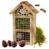 Insect Hotel Wooden House for Mason Bees 3 Compartments 19x9x28cm