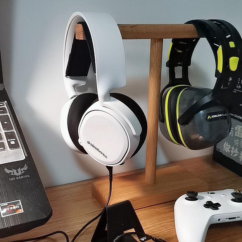 T Shape Wooden Stand Holder for Headset Display Shelf Desk Hanger Headphones Stands Storage Brackets Home Storage Organizer