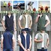 Outdoor 3 MJ04 [SLINX] Men's Vest, Vest, Mesh, Quick-Drying, Workwear, Lightweight, Water-Repellent, Pockets, (XL, Gray)