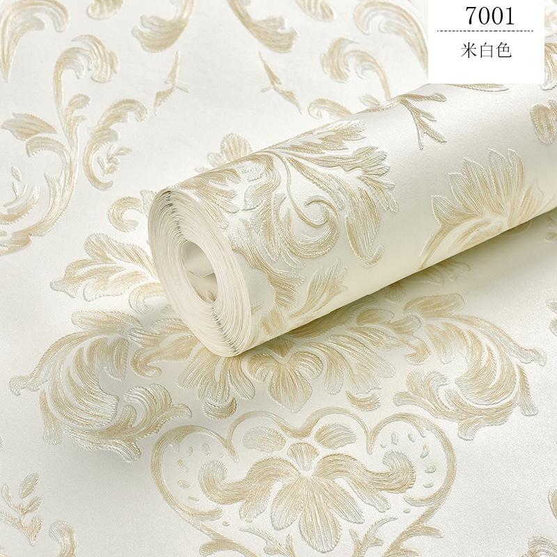 Self-adhesive Wallpaper 3D Three-dimensional European Non-woven Wallpaper Fine Pressure Thickened Bedroom Living Room Background Wall Sticker Warm