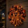 Dekorativní věnec na krb Rustikální Halloween Duch Přední dveře, Statek Juta Závěsný na dveře s Javorovými listy, Slunečnice Veranda Stěna Vnitřní