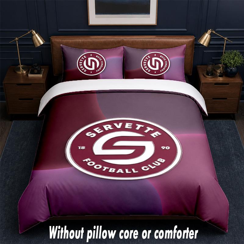 Servette FC Design Bed Bedding Set 1 Duvet Cover + 2 Pillowcases Soft Breathable Household Bed Linens