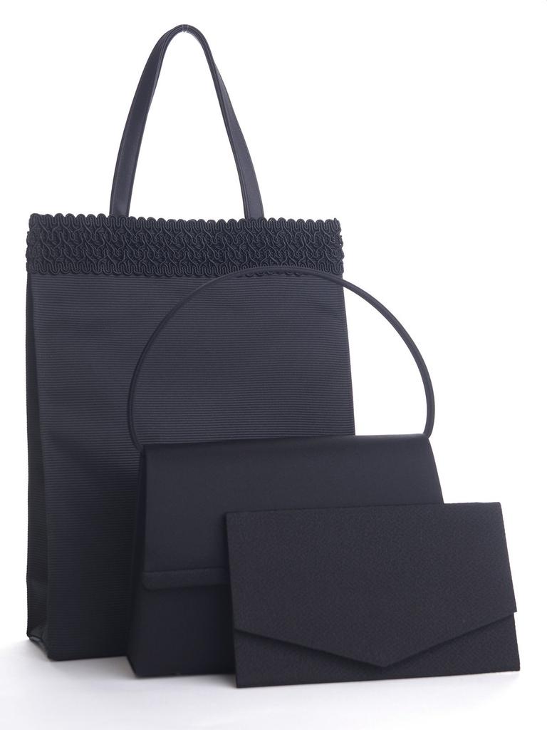 Aurora 3-teiliges Set aus schwarzen formellen Taschen und Tüchern, Hergestellt in Japan, Perfekt für Hochzeiten, Beerdigungen, Aufnahmefeiern, Abschlussfeiern und Beileidsbekundungen