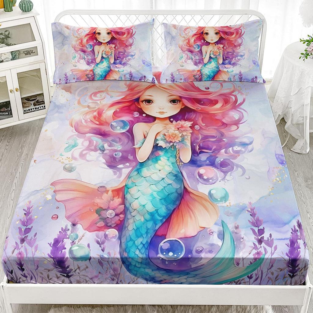 Ocean Animal Dolphin Pattern Mattress Three-Piece Digital Printing Couple Bedspread Bedding Set