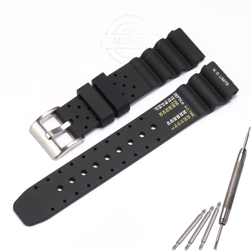 Cinturino in Silicone da 20 22 24mm Per Citizen ND Limits Diver Orologio Water Ghost Accessori Sportivo Impermeabile Cinturino di Ricambio
