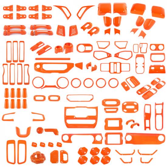 Orange Full Set Center Console Cover Trim Set For Jeep Wrangler JL Gladiator 18+