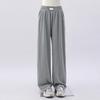 Chain Love R Cloth Label Spring and Summer New Casual Pants Narrow Version Ice Silk Wide Legs Slim Thin Silk Draped Straight Pants