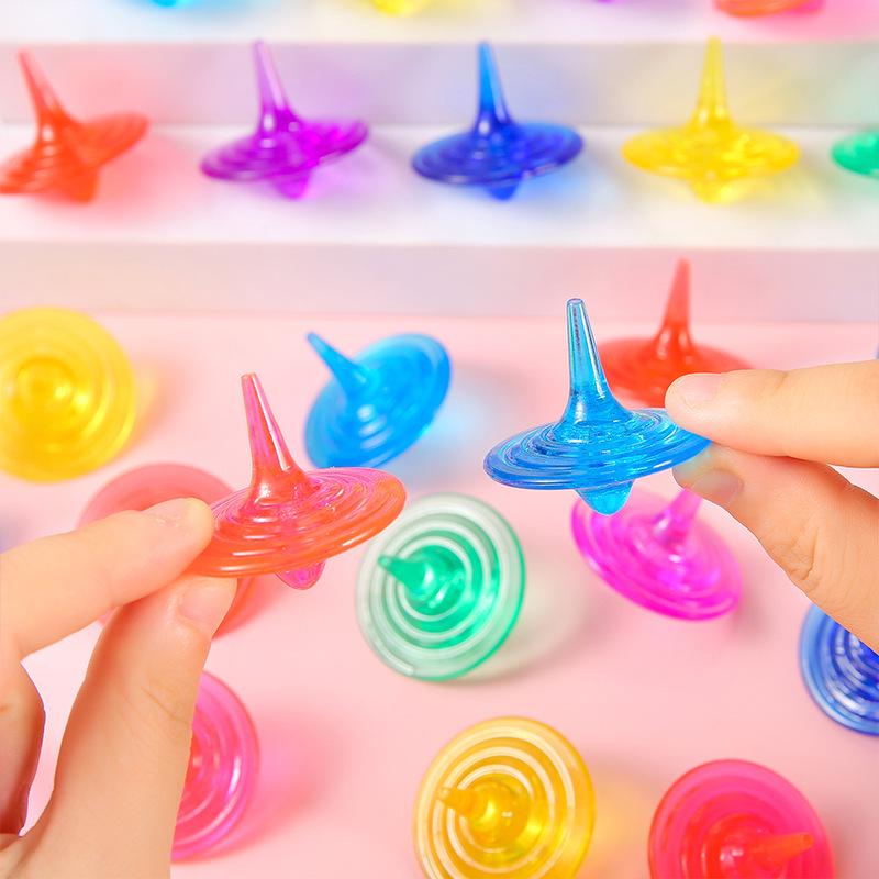 Seven-Color Crystal Acrylic Spinning Top Toy for Kids
