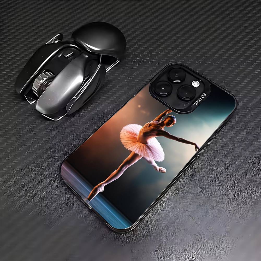 

Чехол для телефона Балерина для iPhone 17, 16, 15, 14, 13, 12, 11 Plus, Pro Max, цветной, серебристое покрытие внутри iPhone15plus